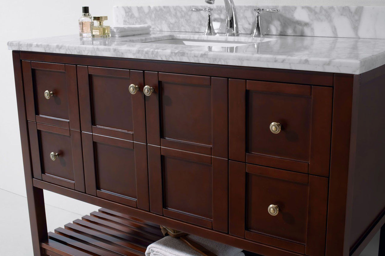 Virtu USA Winterfell 48" Single Square Sink Cherry Top Vanity with Mirror Vanity Virtu USA 