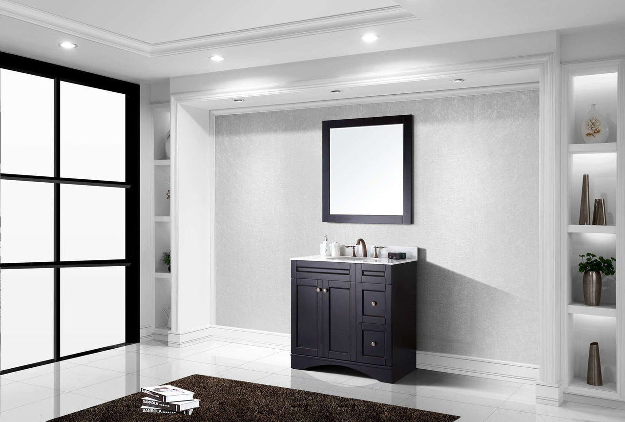 Virtu USA Elise 36" Single Round Sink Espresso Top Vanity with Mirror Vanity Virtu USA 