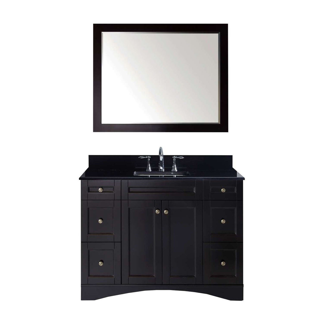 Virtu USA Elise 48" Single Square Sink Espresso Top Vanity in Espresso with Mirror Vanity Virtu USA 