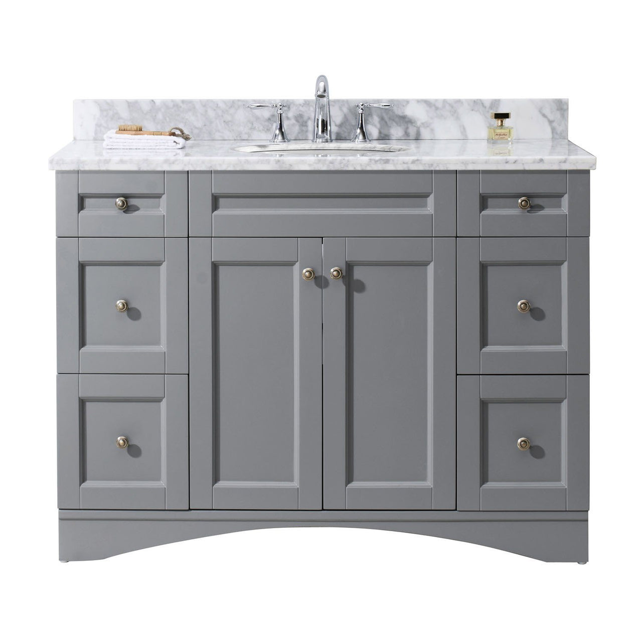 Virtu USA Elise 48" Single Round Sink Grey Top Vanity in Grey Vanity Virtu USA 