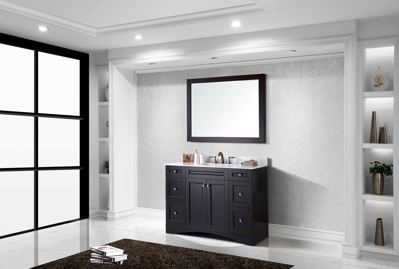 Virtu USA Elise 48" Single Square Sink Espresso Top Vanity with Mirror Vanity Virtu USA 