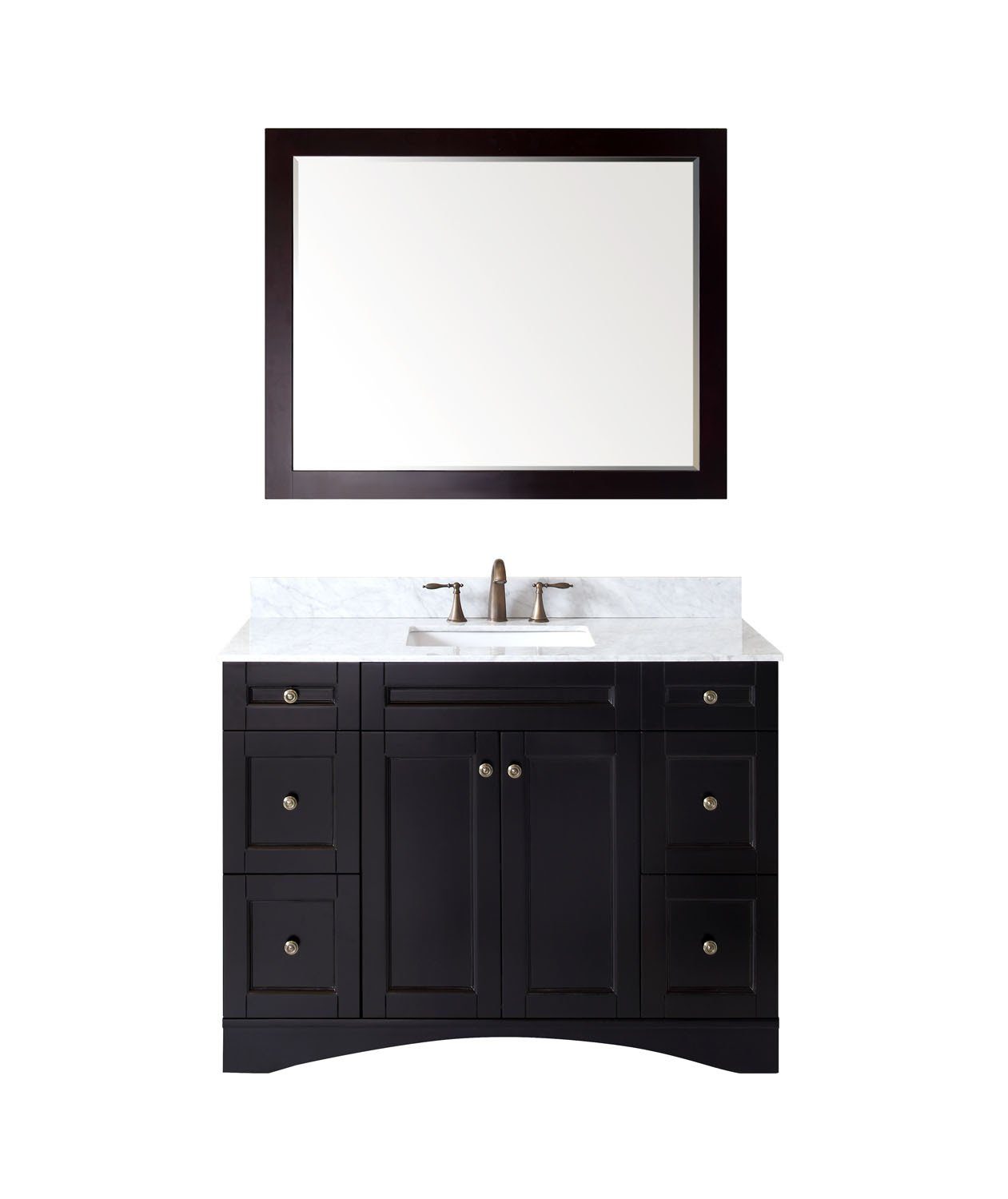 Virtu USA Elise 48" Single Square Sink Espresso Top Vanity with Mirror Vanity Virtu USA 