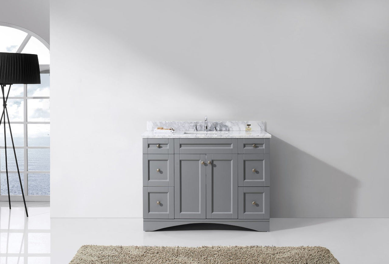 Virtu USA Elise 48" Single Square Sink Grey Top Vanity in Grey Vanity Virtu USA 