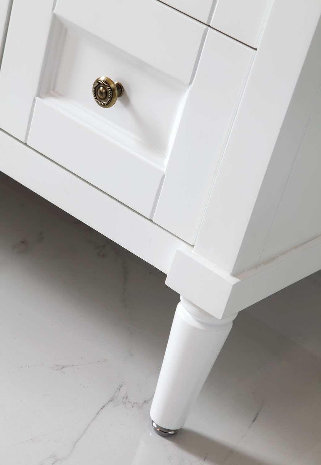 Virtu USA Tiffany 48" Single Square Sink White Top Vanity in White with Mirror Vanity Virtu USA 