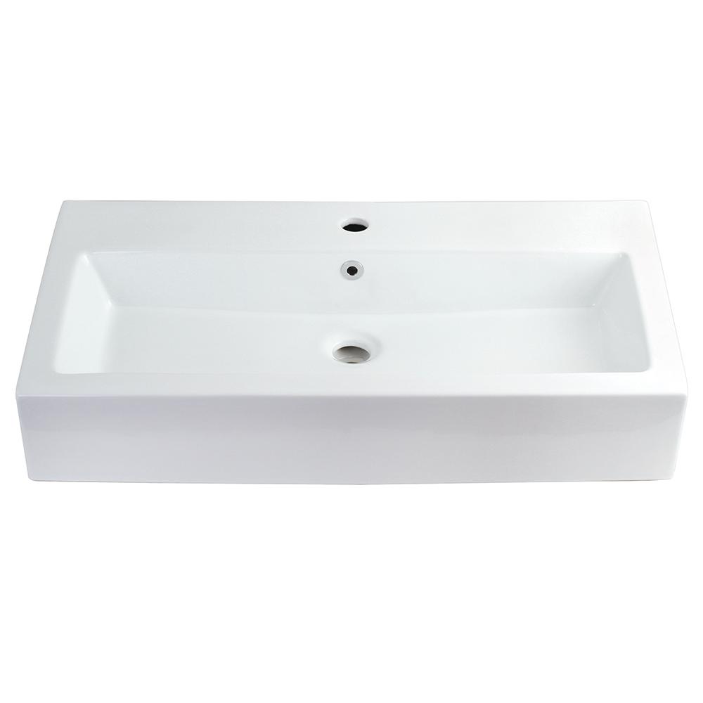Fauceture EV3217 Elongated 32" x 17" Rectangular White Vessel Sink Bathroom Sink Kingston Brass Default Title 