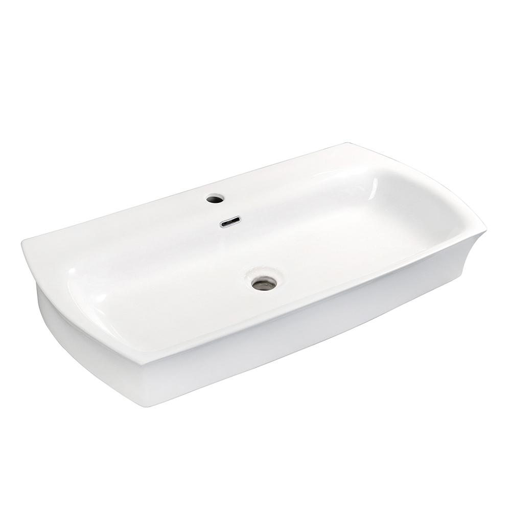 Fauceture EV3518 Elongated 35" x 18" Rectangular White Vessel Sink Bathroom Sink Kingston Brass Default Title 