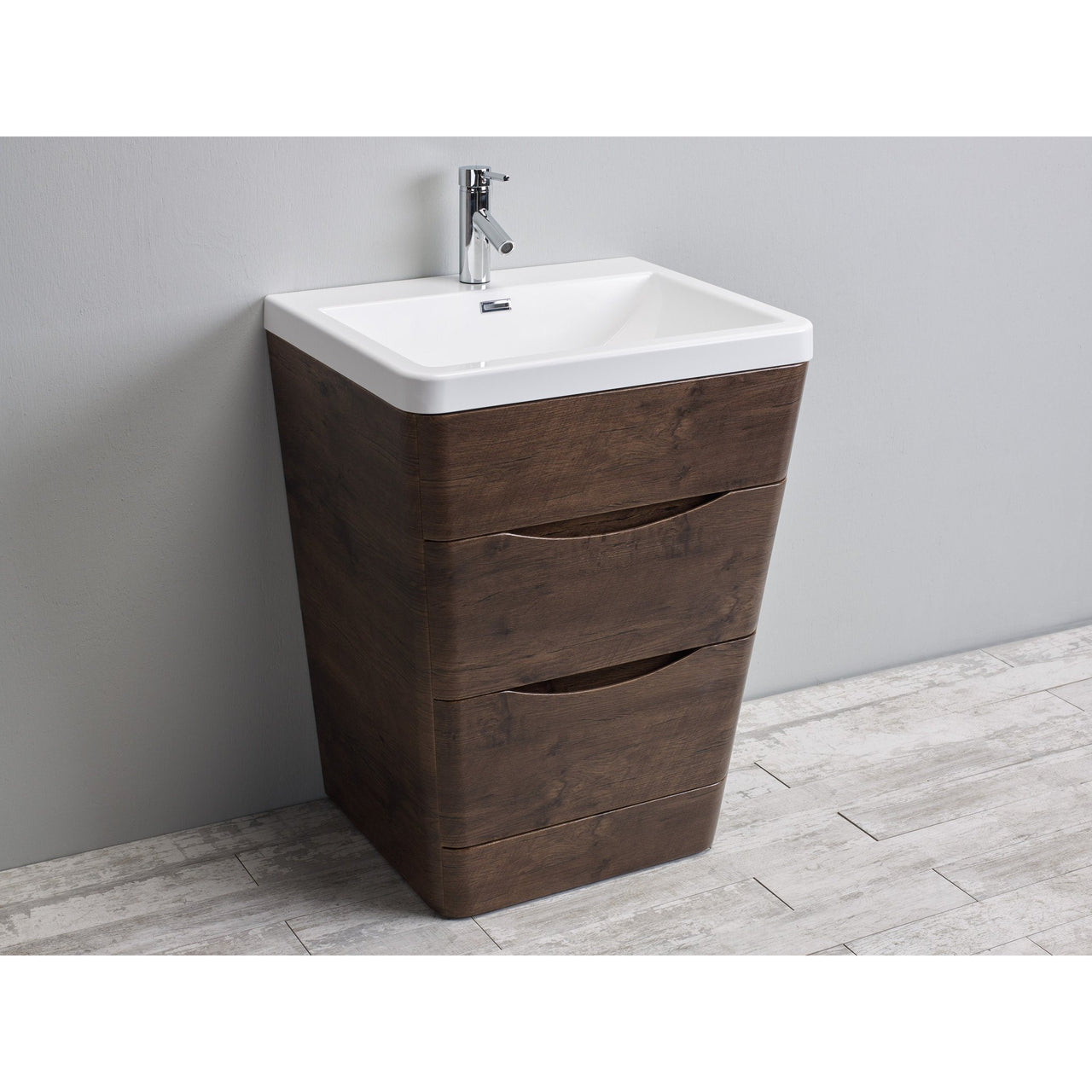 Eviva Victoria 25" Rosewood Modern Vanity with White Integrated Acrylic Sink Vanity Eviva 