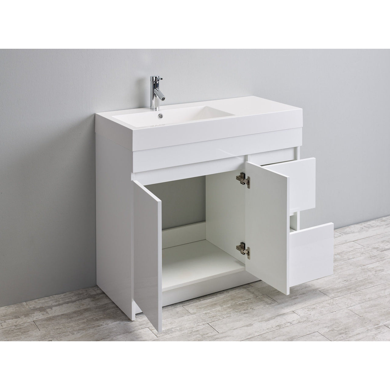 Eviva Beach 39" White Modern Bathroom Vanity Set w/ Integrated White Acrylic Vanity Eviva 