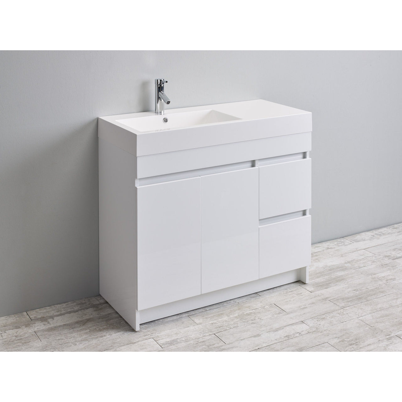 Eviva Beach 39" White Modern Bathroom Vanity Set w/ Integrated White Acrylic Vanity Eviva 