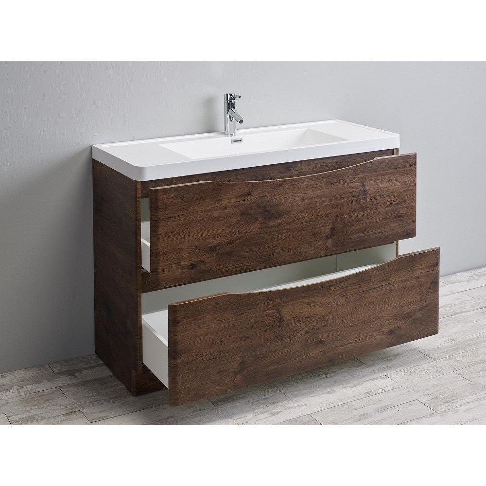 Eviva Smile® 48" Rosewood Modern Vanity Set with Integrated White Acrylic Sink Vanity Eviva 