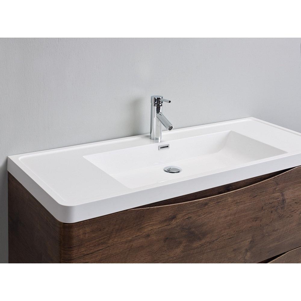Eviva Smile® 48" Rosewood Modern Vanity Set with Integrated White Acrylic Sink Vanity Eviva 
