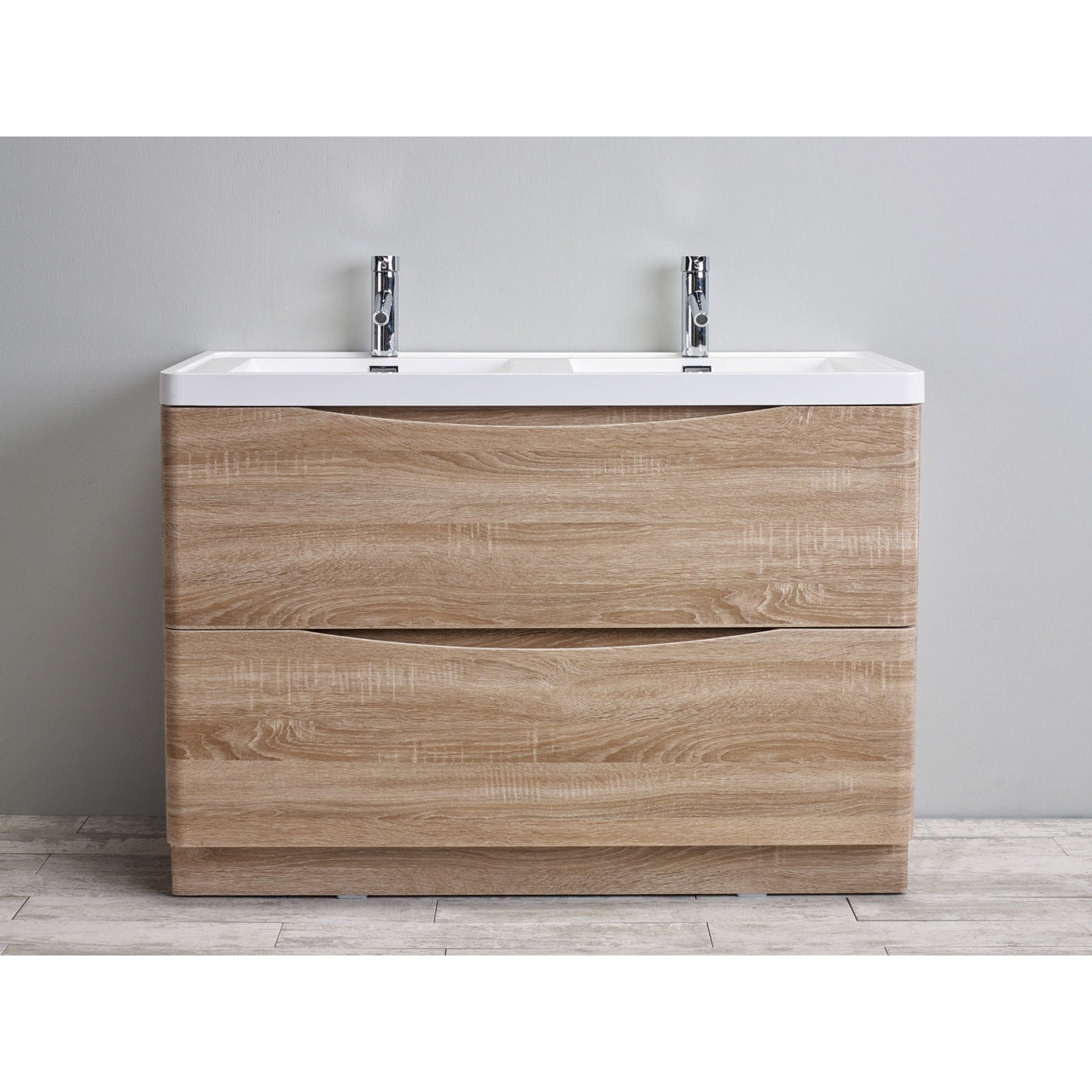 Eviva Smile® 48" Rosewood Modern Vanity Set with Integrated White Acrylic Double Sink Vanity Eviva 