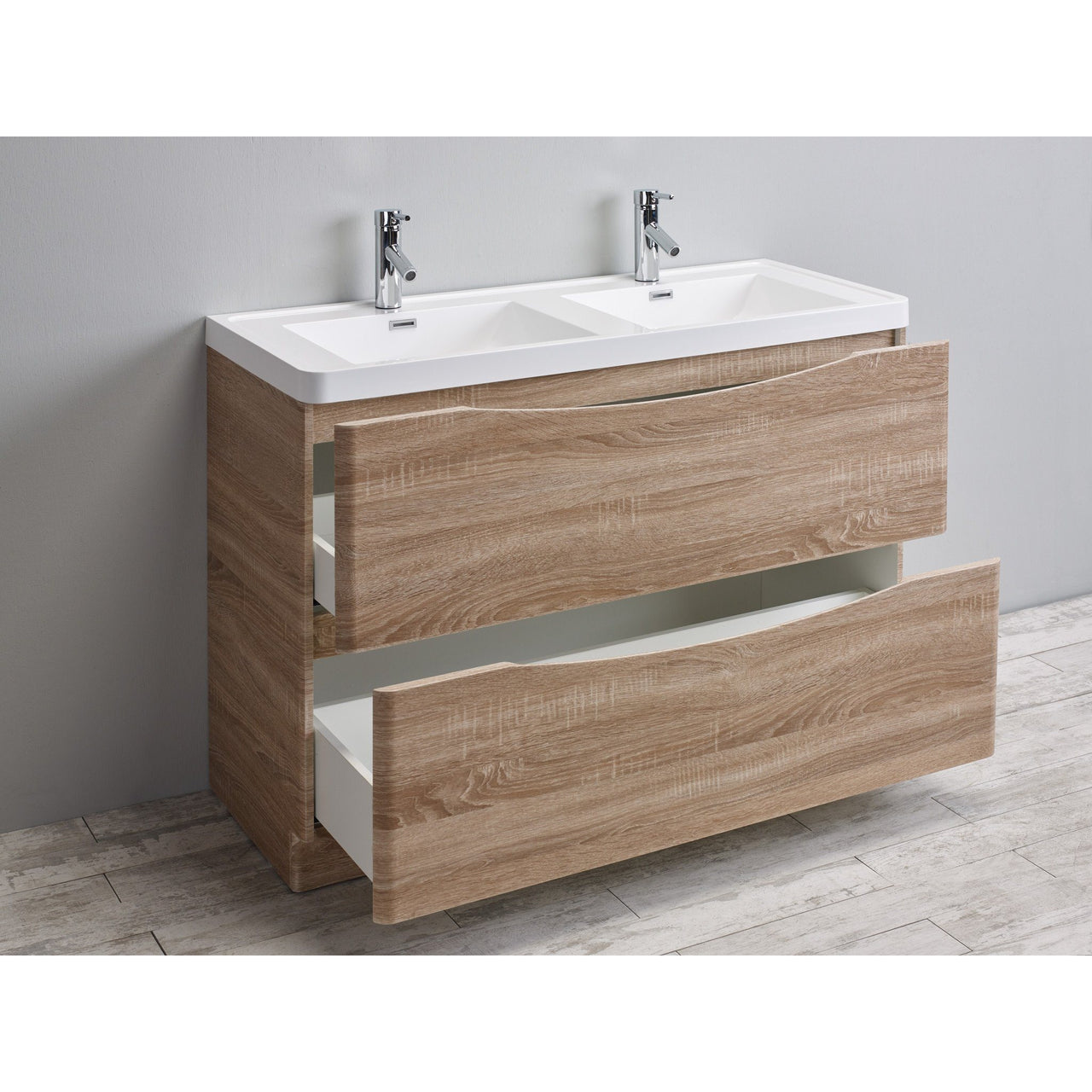 Eviva Smile® 48" Rosewood Modern Vanity Set with Integrated White Acrylic Double Sink Vanity Eviva 
