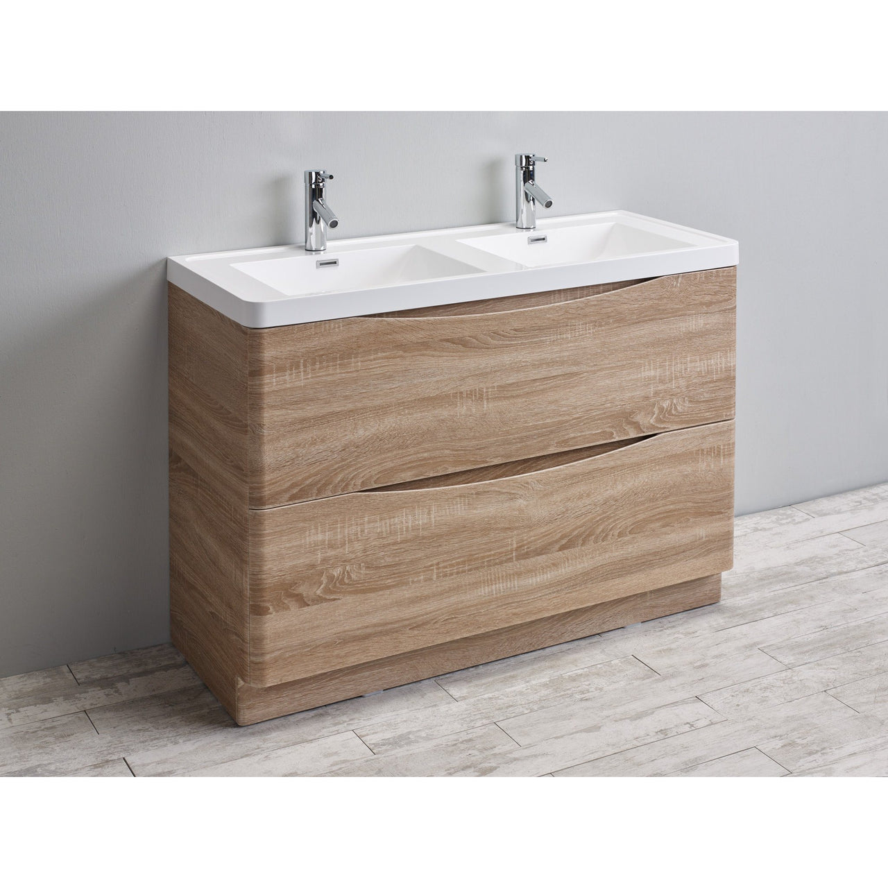 Eviva Smile® 48" Rosewood Modern Vanity Set with Integrated White Acrylic Double Sink Vanity Eviva 