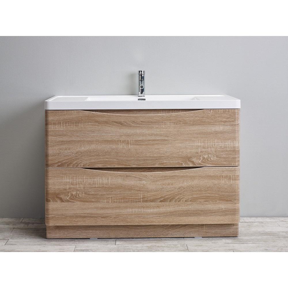 Eviva Smile® 48" White Oak Modern Vanity Set with Integrated White Acrylic Sink Vanity Eviva 