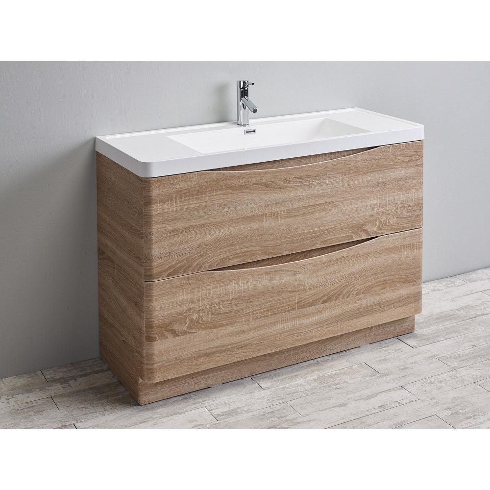 Eviva Smile® 48" White Oak Modern Vanity Set with Integrated White Acrylic Sink Vanity Eviva 