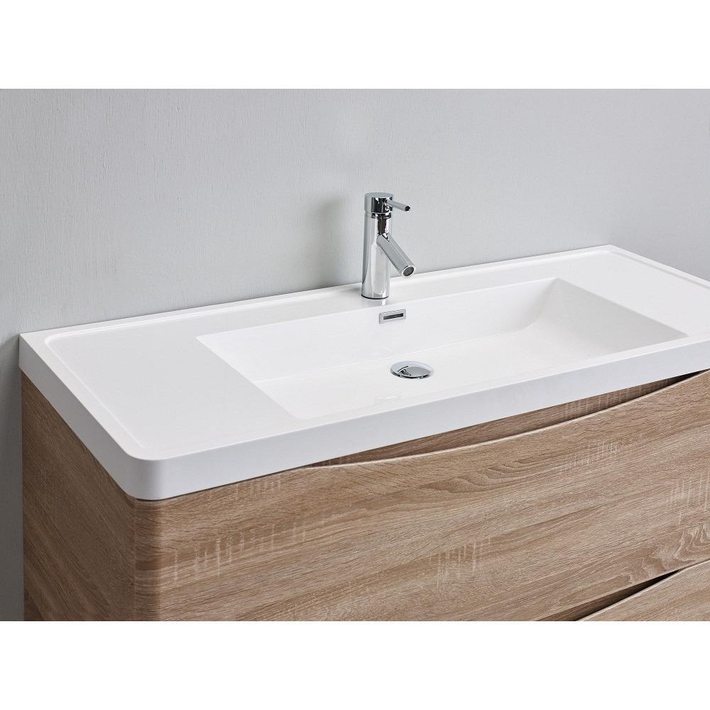 Eviva Smile® 48" White Oak Modern Vanity Set with Integrated White Acrylic Sink Vanity Eviva 