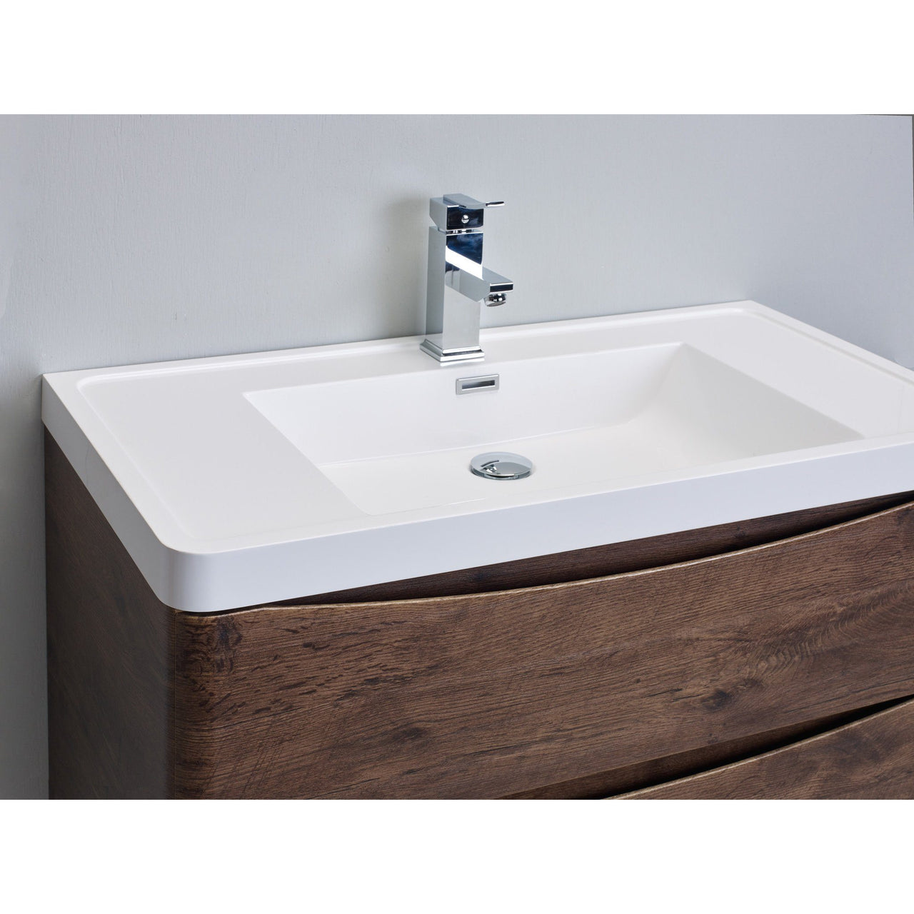 Eviva Smile® 30" Rosewood Modern Vanity Set with Integrated White Acrylic Sink Vanity Eviva 