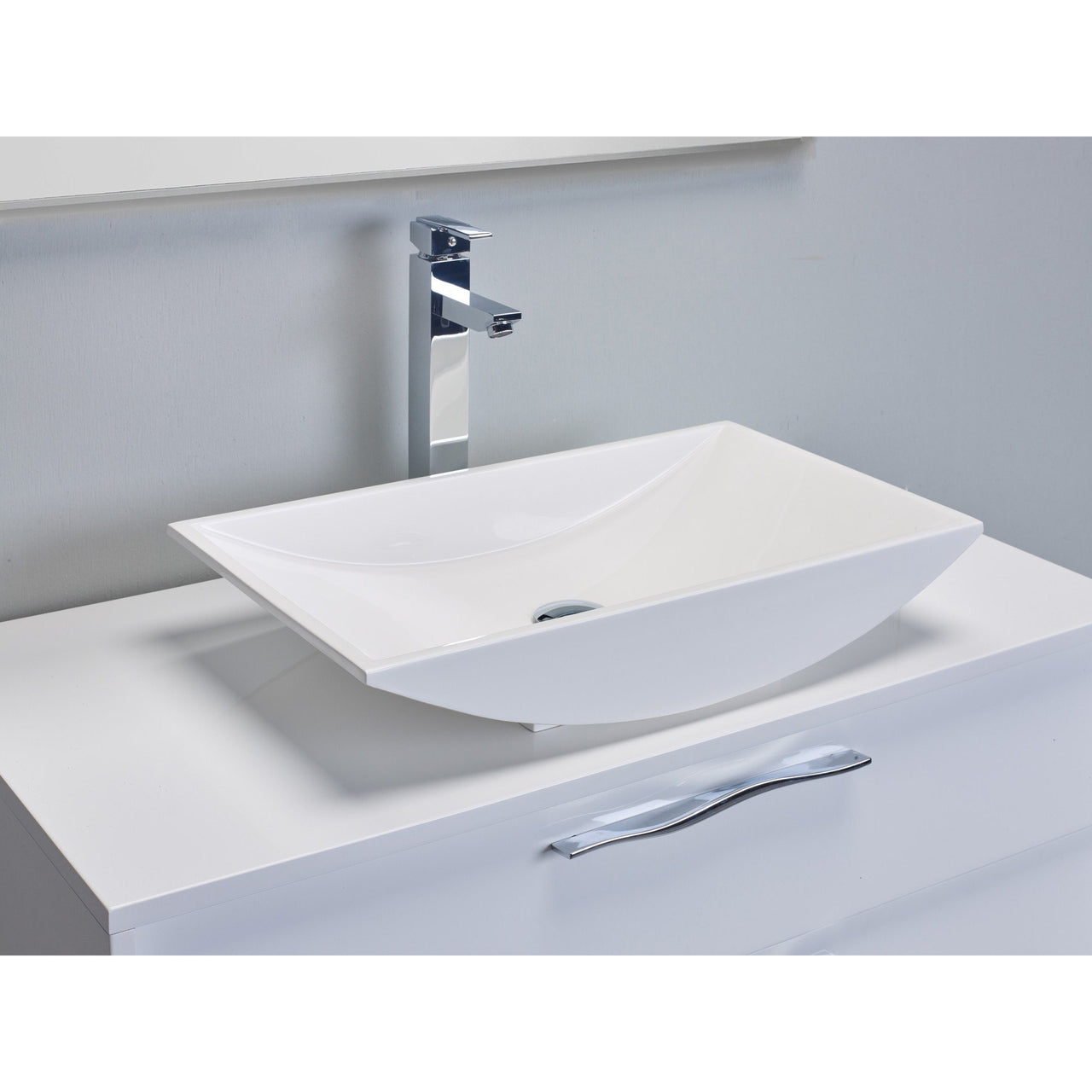 Eviva Zenvi® 39" White Modern Vanity Set with Overmount White Acrylic Sink Vanity Eviva 