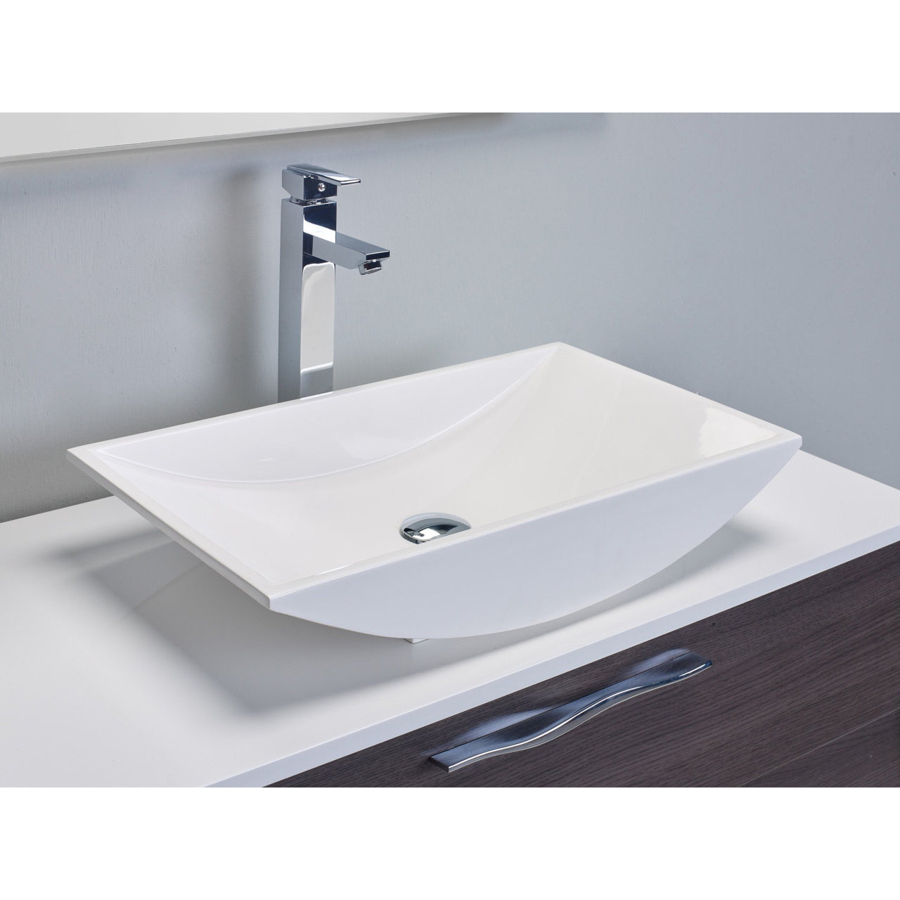 Eviva Zenvi® 39" Grey Oak Modern Vanity Set with Overmount White Acrylic Sink Vanity Eviva 