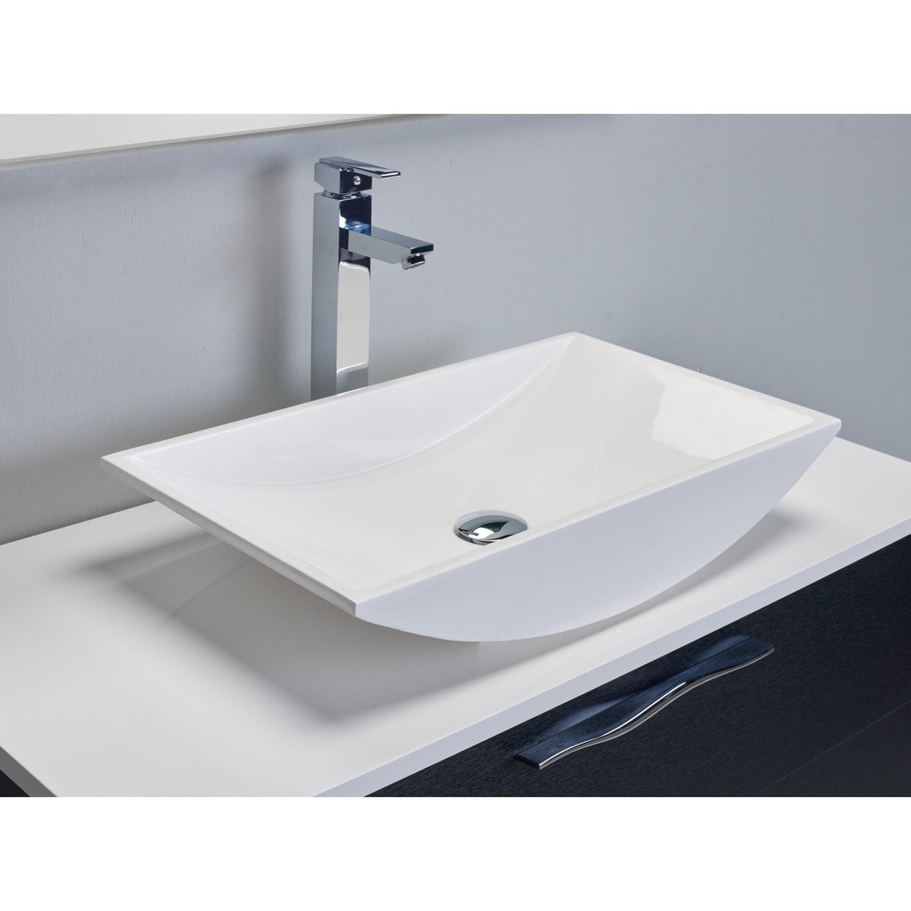 Eviva Zenvi® 39" Black Wood Modern Vanity Set with Overmount White Acrylic Sink Vanity Eviva 