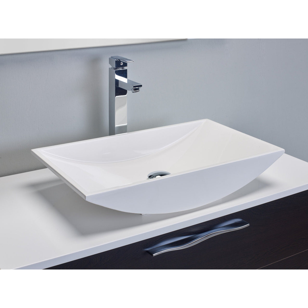 Eviva Zenvi® 39" Wenge (Dark Brown) Modern Vanity Set with Overmount White Acrylic Sink Vanity Eviva 