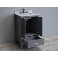 Thumbnail for Eviva Aberdeen 24 Transitional Grey Vanity with White Carrera Countertop Vanity Eviva 