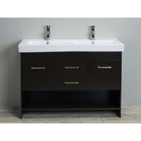 Thumbnail for Totti Gloria 48-Inch Espresso Double Sink Vanity with White Integrated Double Porcelain Sink Vanity Eviva 
