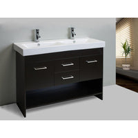 Thumbnail for Totti Gloria 48-Inch Espresso Double Sink Vanity with White Integrated Double Porcelain Sink Vanity Eviva 