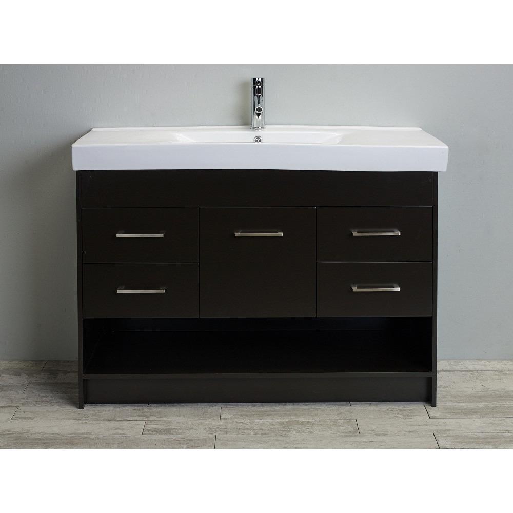 Totti Gloria 48-Inch Espresso Vanity with White Integrated Porcelain Sink Vanity Eviva 