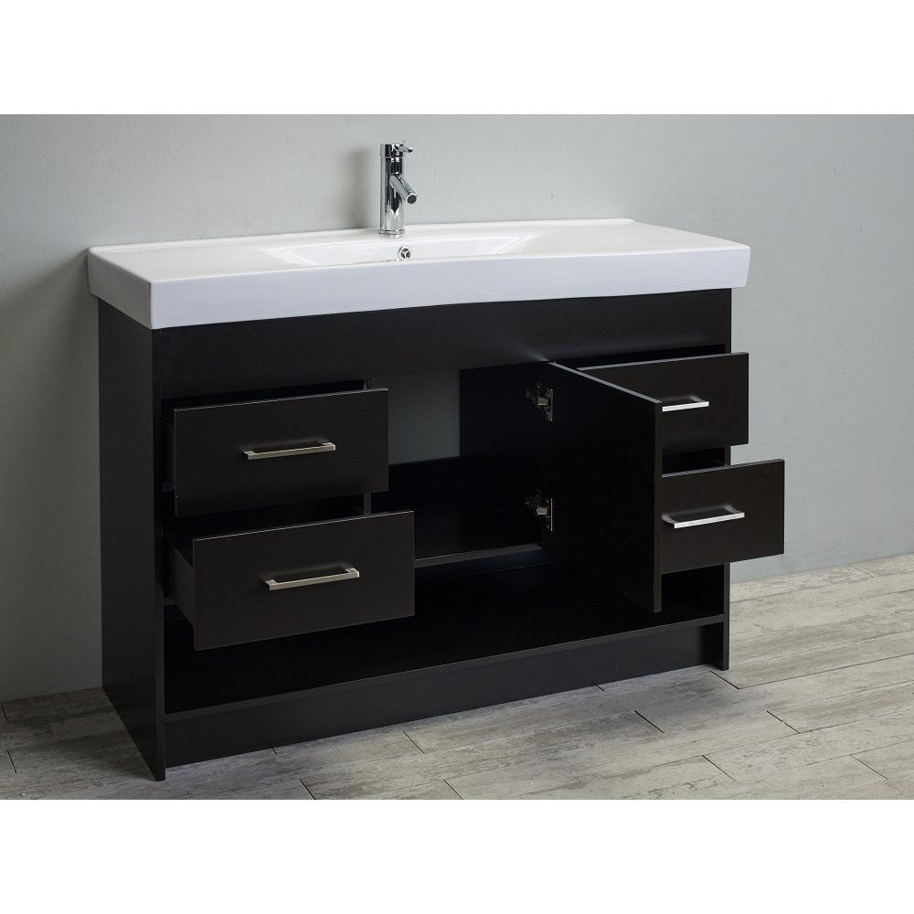 Totti Gloria 48-Inch Espresso Vanity with White Integrated Porcelain Sink Vanity Eviva 