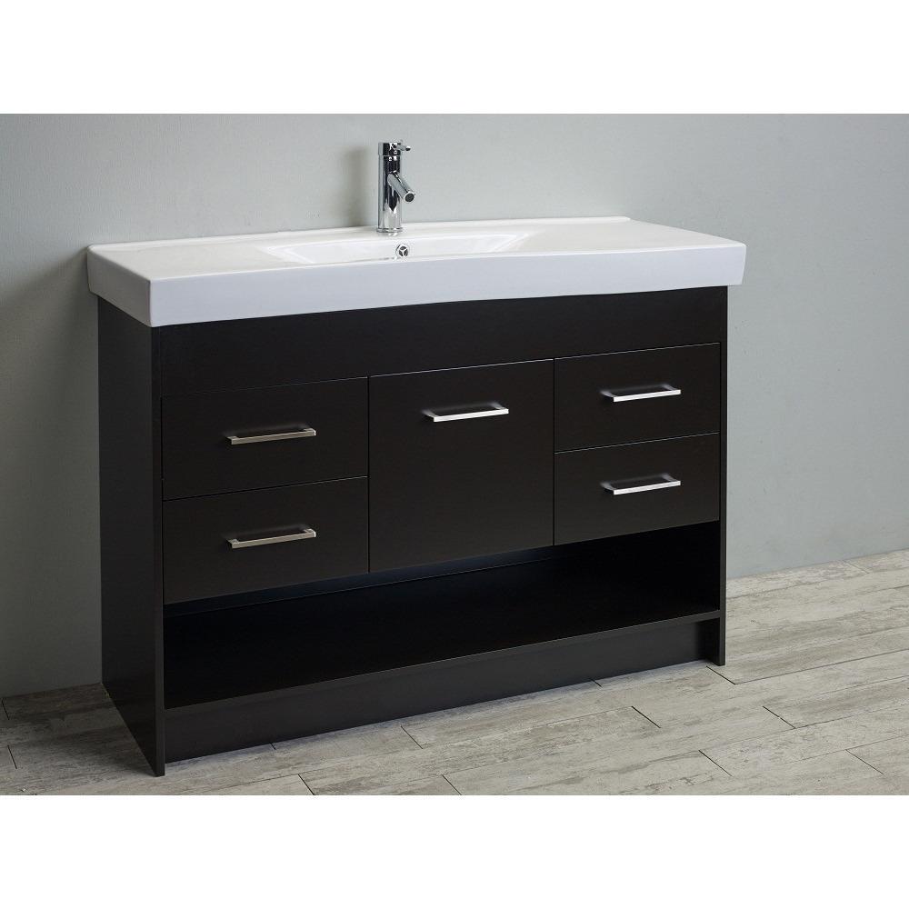 Totti Gloria 48-Inch Espresso Vanity with White Integrated Porcelain Sink Vanity Eviva 