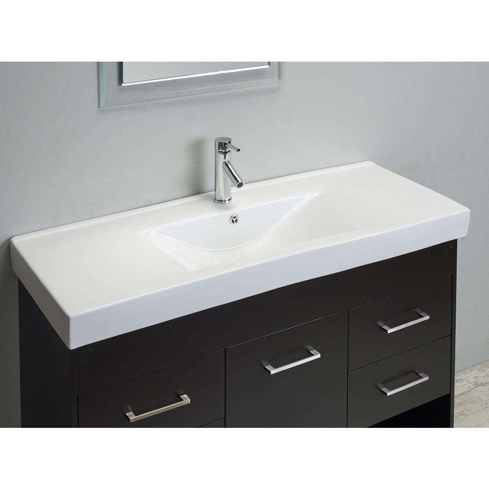 Totti Gloria 48-Inch Espresso Vanity with White Integrated Porcelain Sink Vanity Eviva 