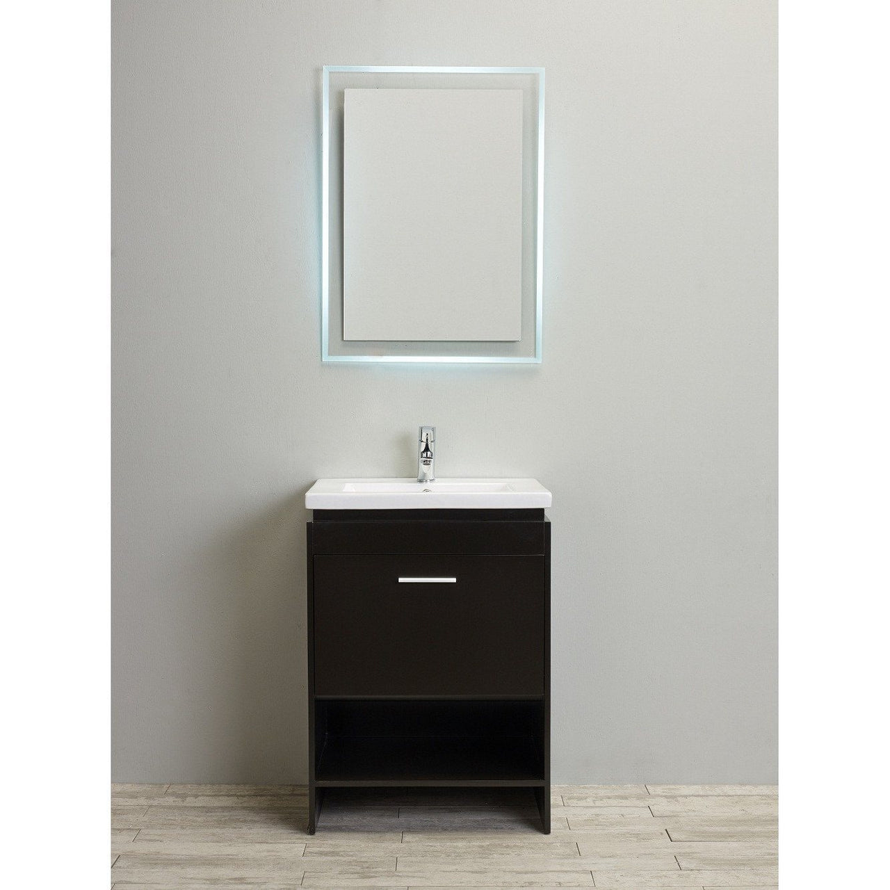 Totti Lano 24-inch Espresso Vanity with integrated undermount porcelain sink Vanity Eviva 