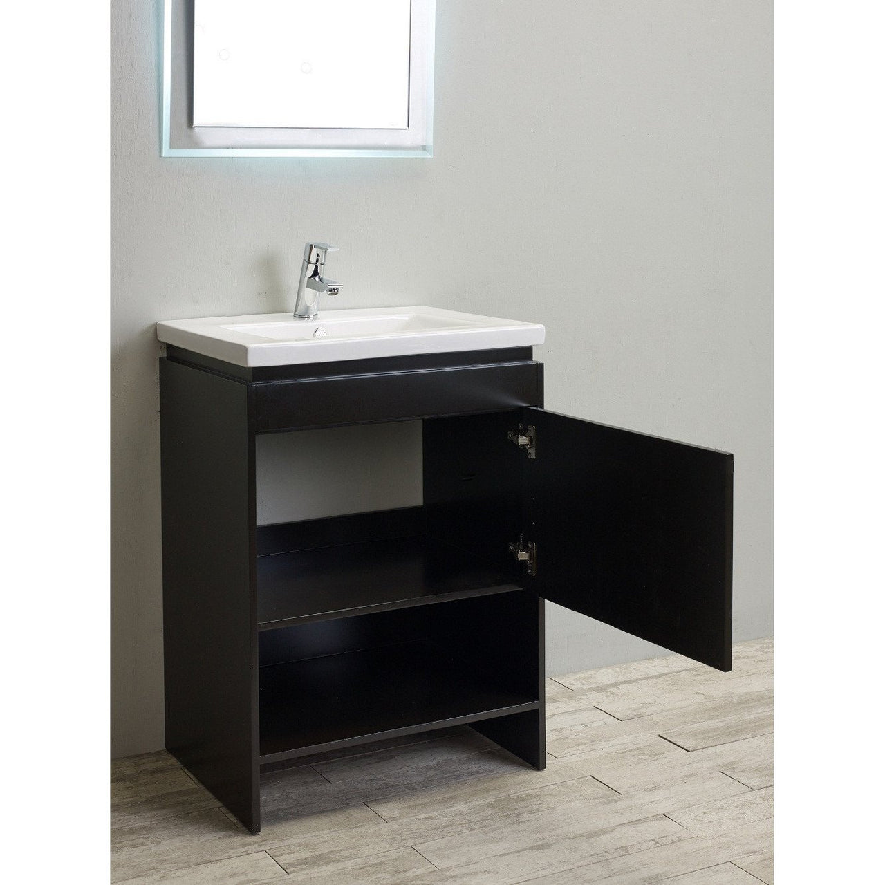 Totti Lano 24-inch Espresso Vanity with integrated undermount porcelain sink Vanity Eviva 