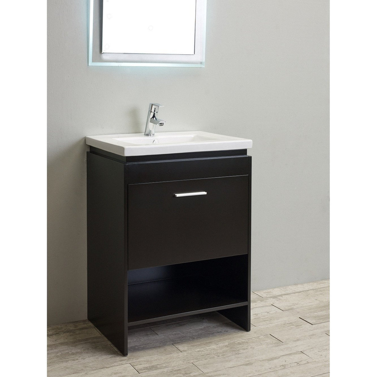 Totti Lano 24-inch Espresso Vanity with integrated undermount porcelain sink Vanity Eviva 