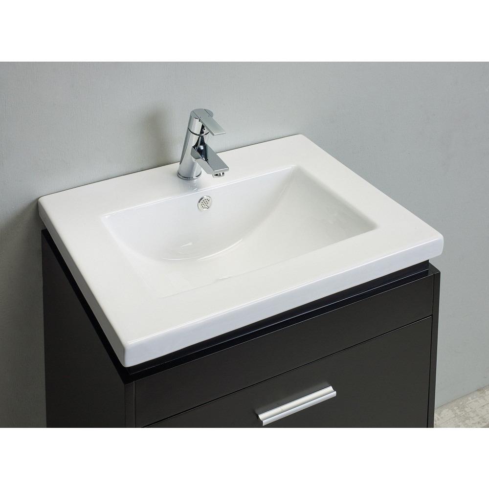 Totti Lano 24-inch Espresso Vanity with integrated undermount porcelain sink Vanity Eviva 