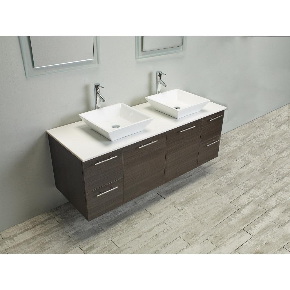 Eviva Luxury 60-inch Grey Oak bathroom cabinet only Vanity Eviva 