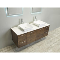 Thumbnail for Eviva Luxury 60-inch Rosewood bathroom cabinet only Vanity Eviva 