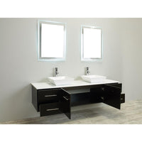 Thumbnail for Totti Wave 72-Inch Espresso Modern Double Sink Vanity With Counter-Top And Double Sinks Vanity Eviva 