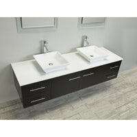 Thumbnail for Totti Wave 72-Inch Espresso Modern Double Sink Vanity With Counter-Top And Double Sinks Vanity Eviva 