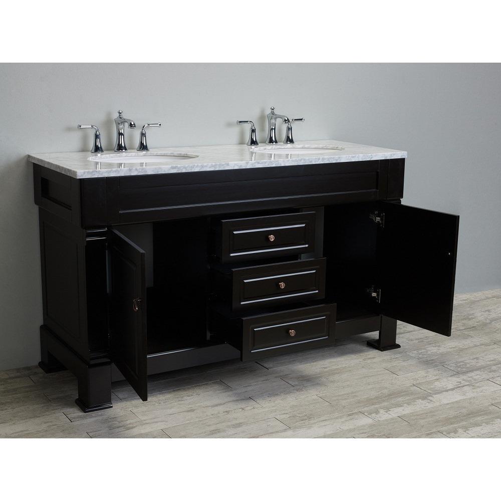 Totti Alfredo 60-Inch Traditional Vanity with White Carrera Marble Counter-top Vanity Eviva 
