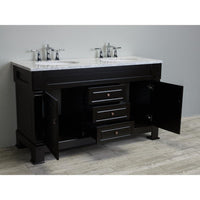 Thumbnail for Totti Alfredo 60-Inch Traditional Vanity with White Carrera Marble Counter-top Vanity Eviva 