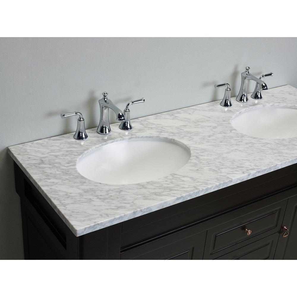Totti Alfredo 60-Inch Traditional Vanity with White Carrera Marble Counter-top Vanity Eviva 