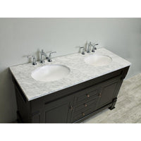 Thumbnail for Totti Alfredo 60-Inch Traditional Vanity with White Carrera Marble Counter-top Vanity Eviva 
