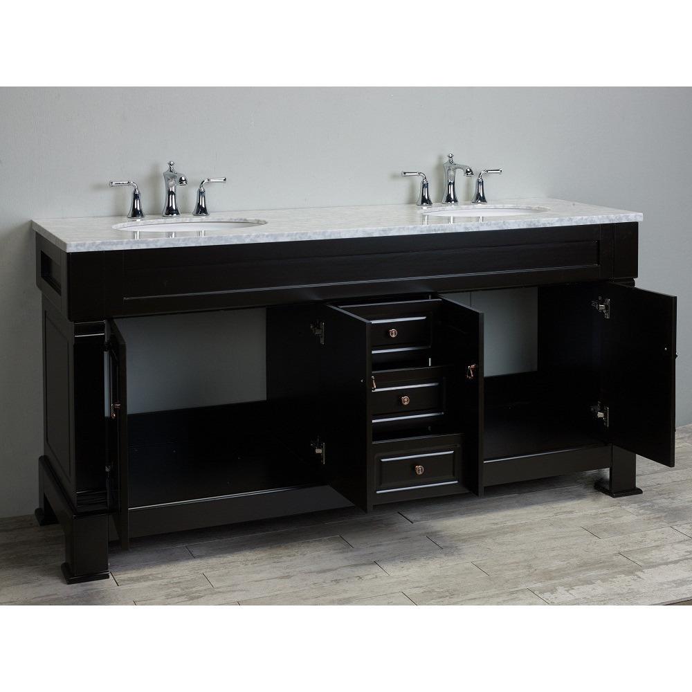 Totti Alfredo 72-Inch Traditional Vanity with White Carrera Marble Counter-top Vanity Eviva 