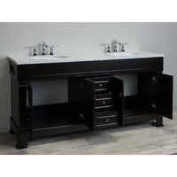 Thumbnail for Totti Alfredo 72-Inch Traditional Vanity with White Carrera Marble Counter-top Vanity Eviva 