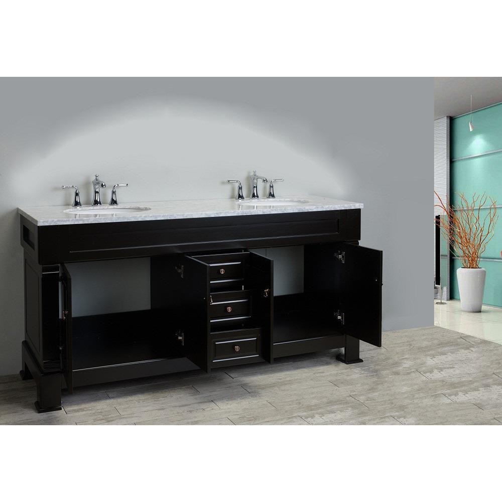 Totti Alfredo 72-Inch Traditional Vanity with White Carrera Marble Counter-top Vanity Eviva 