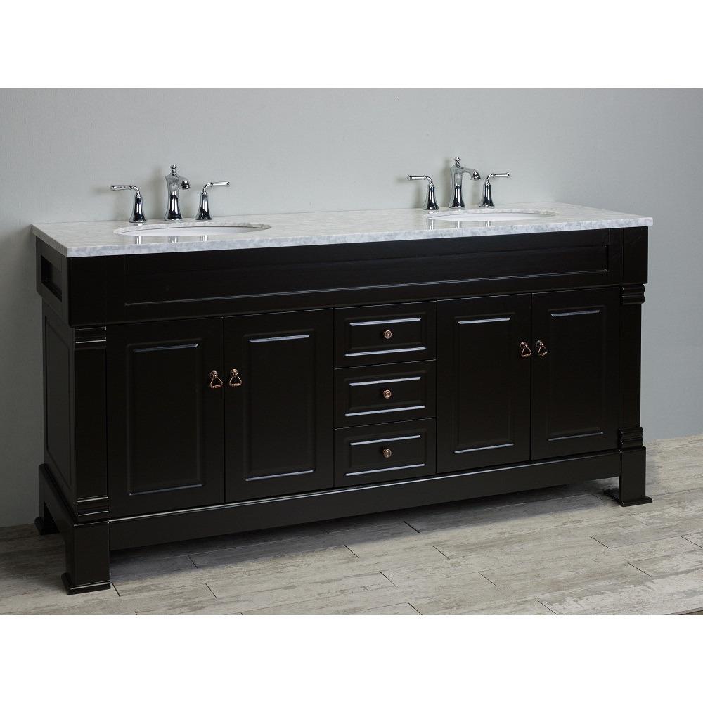 Totti Alfredo 72-Inch Traditional Vanity with White Carrera Marble Counter-top Vanity Eviva 