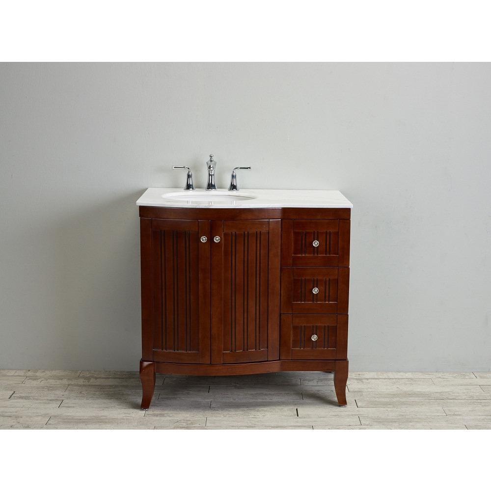 Eviva Odessa Zinc 36" Brown Transitional Bathroom Vanity Set With Counter-top Vanity Eviva 
